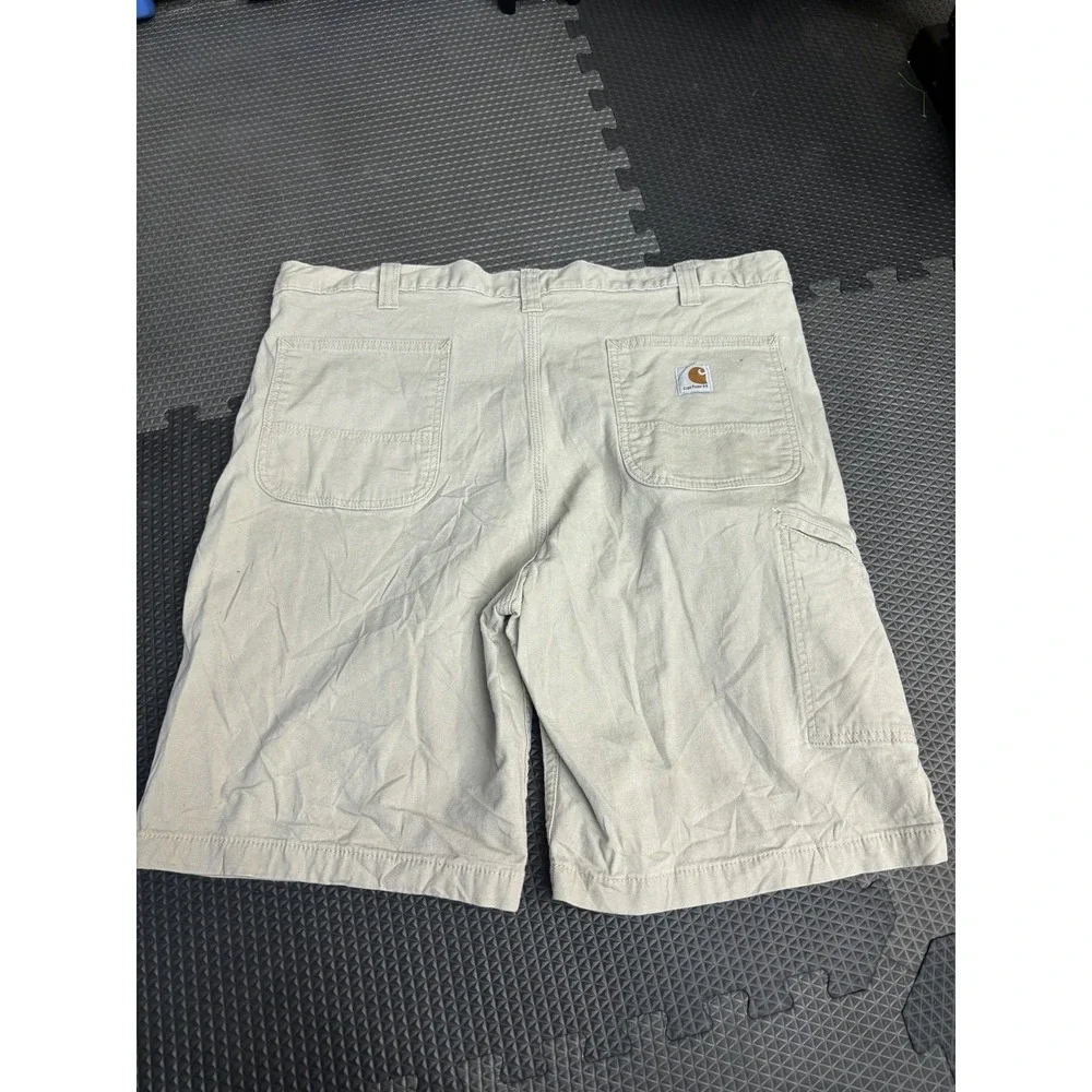 Carhartt Men's Size 40 Relaxed Fit Khaki Work Cargo Shorts Canvas Utility